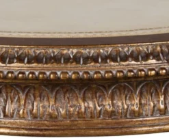 Casa Padrino Luxus Barock Beistelltisch Braun / Weiß Ø 47 x H. 70 cm - Barock Wohnzimmermöbel