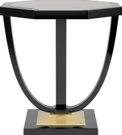 Casa Padrino Luxus Barock Beistelltisch Schwarz / Gold 60 x 60 x H. 65 cm - Eleganter 8-eckiger Tisch im Barockstil - Barock Möbel