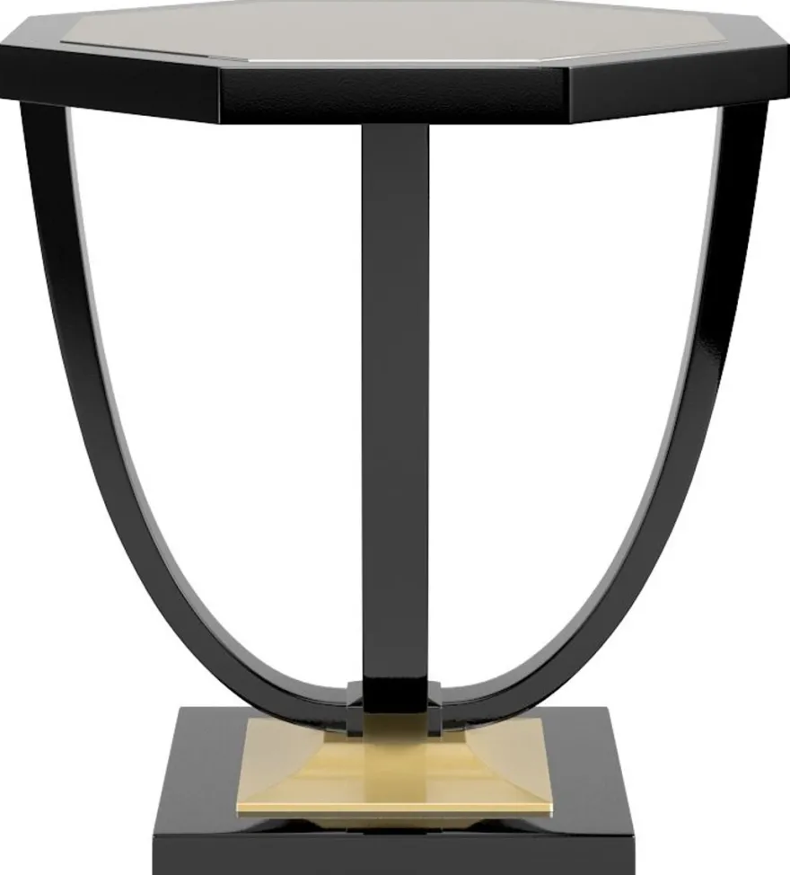 Casa Padrino Luxus Barock Beistelltisch Schwarz / Gold 60 x 60 x H. 65 cm - Eleganter 8-eckiger Tisch im Barockstil - Barock Möbel