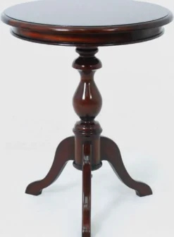 Casa Padrino Luxus Barock Beistelltisch Dunkelbraun Ø 50 x H. 62 cm - Runder Mahagoni Tisch - Mahagoni Möbel im Barockstil