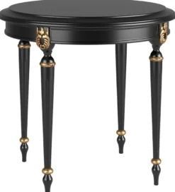Casa Padrino Luxus Barock Beistelltisch Schwarz / Antik Gold Ø 60 x H. 60 cm - Edler runder Tisch im Barockstil - Barock Wohnzimmer Möbel