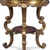 Casa Padrino Luxus Barock Beistelltisch Dunkelbraun / Gold Ø 58 x H. 70 cm - Runder Mahagoni Tisch im Barockstil - Barock Wohnzimmer Möbel