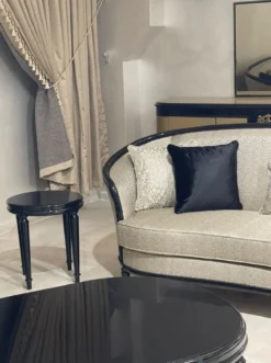 Casa Padrino Luxus Barock Beistelltisch Schwarz - Runder Massivholz Tisch im Barockstil - Luxus Wohnzimmer Möbel im Barockstil - Barock Möbel - Edel & Prunkvoll