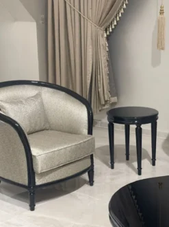 Casa Padrino Luxus Barock Beistelltisch Schwarz - Runder Massivholz Tisch im Barockstil - Luxus Wohnzimmer Möbel im Barockstil - Barock Möbel - Edel & Prunkvoll