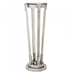 Casa Padrino Luxus Barock Beistelltisch Säule aus Messing im Vintage Nickel Finish 36 x H 105.5 cm