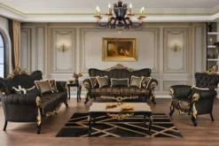 Casa Padrino Luxus Barock Beistelltisch Braun / Schwarz / Gold 46 x 44 x H. 60 cm - Prunkvoller Massivholz Tisch mit Tischplatte in Marmoroptik - Barock Wohnzimmer Möbel