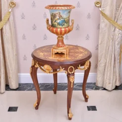 Casa Padrino Luxus Barock Beistelltisch Braun / Gold H. 62 cm - Barock Möbel - Made in Italy