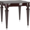 Casa Padrino Luxus Barock Beistelltisch Dunkelbraun Hochglanz / Silber 60 x 60 x H. 45 cm - Edler Tisch im Barockstil - Barock Wohnzimmer Möbel