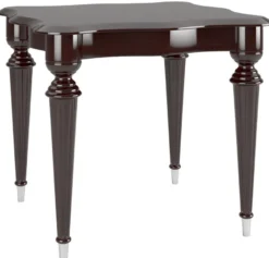 Casa Padrino Luxus Barock Beistelltisch Dunkelbraun Hochglanz / Silber 60 x 60 x H. 45 cm - Edler Tisch im Barockstil - Barock Wohnzimmer Möbel