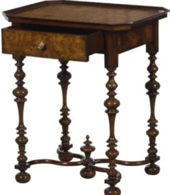Casa Padrino Luxus Barock Beistelltisch mit Schublade Braun / Dunkelbraun 58 x 42 x H. 69 cm - Barockmöbel