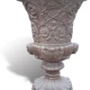 Casa Padrino Luxus Barock Blumentopf Bronze Ø 49 x H. 78 cm - Handgefertigter Barockstil Pflanzentopf aus hochwertigem Carrara Marmorkies - Barock Garten Deko - Luxus Qualität - Made in Italy