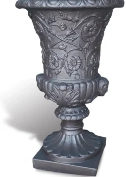 Casa Padrino Luxus Barock Blumentopf Schwarz Ø 40 x H. 60 cm - Made in Italy