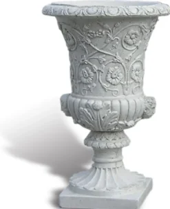 Casa Padrino Luxus Barock Blumentopf Antik Hellgrau Ø 40 x H. 60 cm - Made in Italy