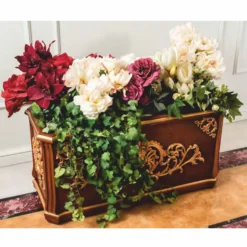 Casa Padrino Luxus Barock Blumentopf Braun / Gold 125 cm - Made in Italy