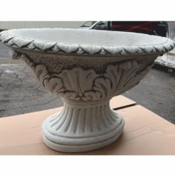 Casa Padrino Luxus Barock Blumentopf Grau Ø 100 x H. 60 cm - Made in Italy