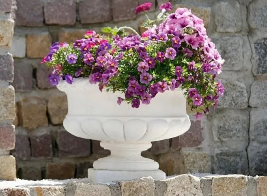 Casa Padrino Luxus Barock Blumentopf Weiß Ø 40 x H. 31 cm - Made in Italy