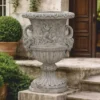 Casa Padrino Luxus Barock Blumentopf Antik Grau Ø 85 x H. 140 cm - Made in Italy