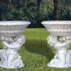 Casa Padrino Luxus Barock Blumentopf Set Grau H. 78 cm - Made in Italy
