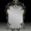 Casa Padrino Luxus Barock Bronze Spiegel Blau / Gold H. 96 cm - Barock Möbel