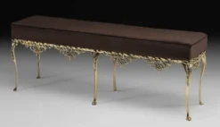 Casa Padrino Luxus Barock Bronze Sitzbank Braun / Gold 132 cm - Barock Möbel
