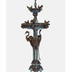 Casa Padrino Luxus Barock Bronze Springbrunnen Bronze / Türkis Ø 85 x H. 200 cm