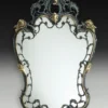 Casa Padrino Luxus Barock Bronze Spiegel Blau / Gold H. 110 cm - Barock Möbel