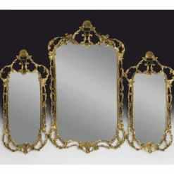 Casa Padrino Luxus Barock Bronze 3er Spiegel Gold 104 cm - Barockstil Möbel