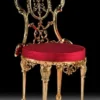 Casa Padrino Luxus Barock Bronze Esszimmer Stuhl Bordeauxrot / Gold H. 86 cm - Barock Esszimmer Möbel