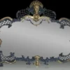 Casa Padrino Luxus Barock Bronze Spiegel Blau / Gold 110 cm - Barock Möbel