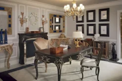 Casa Padrino Luxus Barock Buchstützen Set Antik Gold - Barockstil Schreibtisch Deko - Büro Deko - Wohnzimmer Deko - Deko Accessoires - Barock Accessoires - Luxus Qualität - Made in Italy