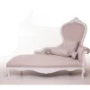 Casa Padrino Luxus Barock Chaiselongue in Creme und Altweiß mit goldfarbenem Blattmetall - 150 x 64 x 118 cm