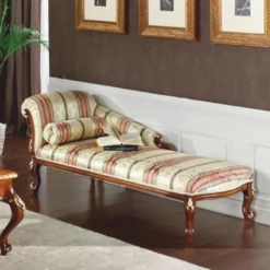 Casa Padrino Luxus Barock Chaiselongue Gold / Braun 180 cm - Made in Italy