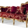 Casa Padrino Luxus Barock Chaiselongue Bordeauxrot / Gold 202 cm - Made in Italy