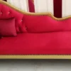 Casa Padrino Luxus Barock Chaiselongue Rot / Gold - Handgefertigte Massivholz Recamiere mit edlem Samtstoff und Glitzersteinen - Barock Möbel - Edel & Prunkvoll