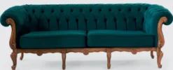Casa Padrino Luxus Barock Chesterfield Sofa Grün / Braun - Prunkvolles Wohnzimmer Sofa im Barockstil - Barock Wohnzimmer Möbel