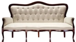 Casa Padrino Luxus Barock Chesterfield Sofa Beige / Dunkelbraun 184 x 81 x H. 107 cm - Wohnzimmermöbel im Barockstil