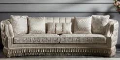 Casa Padrino Luxus Barock Chesterfield Sofa Gold - Prunkvolles Wohnzimmer Sofa - Barockstil Wohnzimmer Möbel - Luxus Möbel im Barockstil - Barock Einrichtung - Edel & Prunkvoll