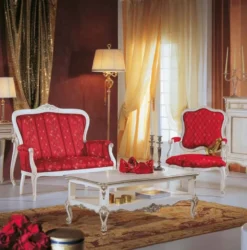 Casa Padrino Luxus Barock Couchtisch Weiß / Silber - Edler Wohnzimmertisch im Barockstil - Barock Wohnzimmer Möbel - Luxus Qualität - Made in Italy