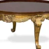 Casa Padrino Luxus Barock Couchtisch Braun / Antik Gold - Runder Massivholz Tisch im Barockstil - Handgefertigte Barock Wohnzimmer Möbel - Edel & Prunkvoll