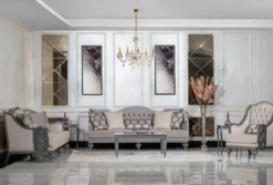 Casa Padrino Luxus Barock Couchtisch Grau - Rechteckiger Massivholz Wohnzimmertisch im Barockstil - Barock Möbel - Luxus Möbel im Barockstil - Barock Einrichtung - Edel & Prunkvoll