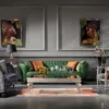 Casa Padrino Luxus Barock Couchtisch Schwarz / Silber - Prunkvoller Massivholz Wohnzimmertisch mit Glasplatte - Barock Wohnzimmer Möbel