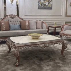 Casa Padrino Luxus Barock Couchtisch Creme / Schwarz / Braun / Silber - Barock Möbel