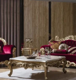 Casa Padrino Luxus Barock Couchtisch Weiß / Gold 130 x 130 x H. 51 cm - Prunkvoller Massivholz Wohnzimmertisch - Barock Wohnzimmer Möbel