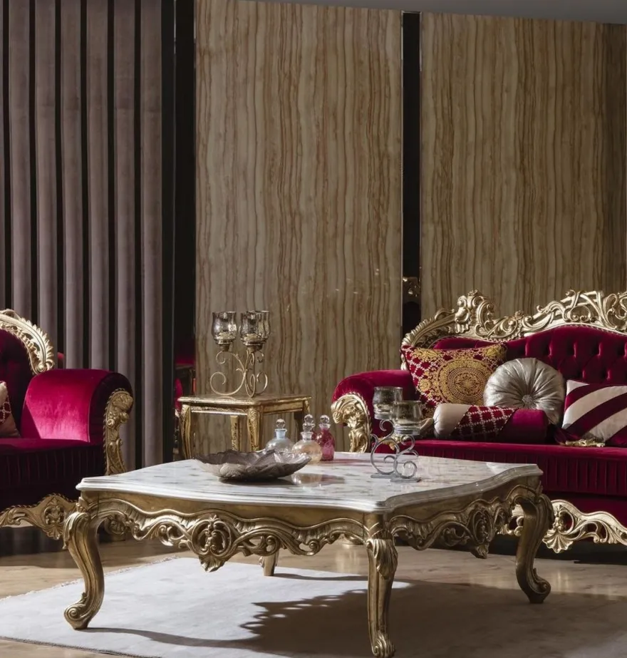 Casa Padrino Luxus Barock Couchtisch Weiß / Gold 130 x 130 x H. 51 cm - Prunkvoller Massivholz Wohnzimmertisch - Barock Wohnzimmer Möbel