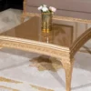 Casa Padrino Luxus Barock Couchtisch Gold - Quadratischer Barockstil Wohnzimmertisch - Barockstil Wohnzimmer Möbel - Handgefertigte Barock Möbel - Luxus Möbel im Barockstil - Edel & Prunkvoll
