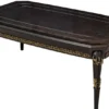 Casa Padrino Luxus Barock Couchtisch Dunkelbraun / Gold 132 cm - Barock Möbel