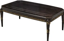 Casa Padrino Luxus Barock Couchtisch Dunkelbraun / Gold 132 cm - Barock Möbel