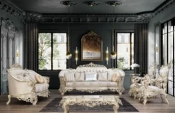Casa Padrino Luxus Barock Couchtisch Antik Gold - Handgefertigter Massivholz Wohnzimmertisch im Barockstil - Barock Wohnzimmer Möbel - Edel & Prunkvoll