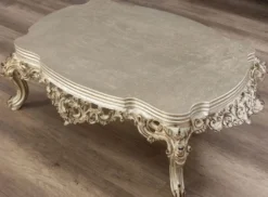 Casa Padrino Luxus Barock Couchtisch Antik Gold - Handgefertigter Massivholz Wohnzimmertisch im Barockstil - Barock Wohnzimmer Möbel - Edel & Prunkvoll