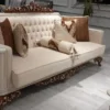 Casa Padrino Luxus Barock Couchtisch Beige / Grau / Braun / Gold - Prunkvoller Massivholz Wohnzimmertisch im Barockstil - Barock Wohnzimmer Möbel - Edel & Prunkvoll